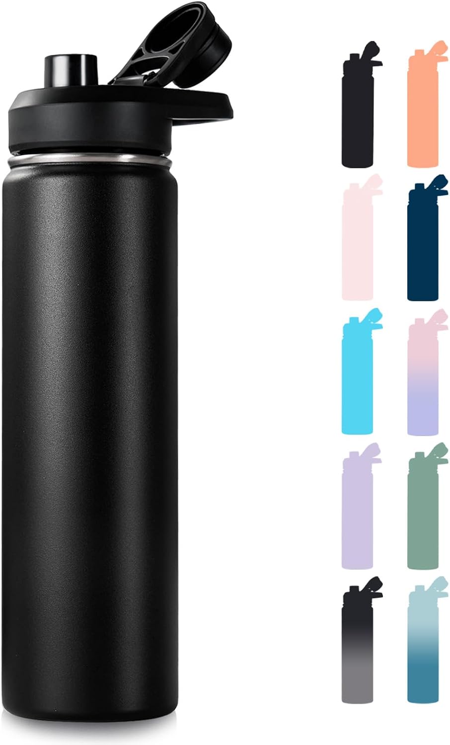 MarketSculpt Select 24 oz Insulated Flip-Top in Black
