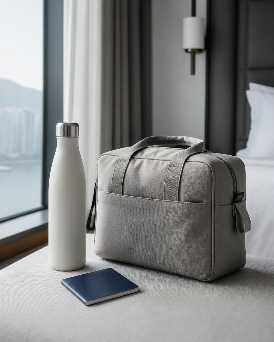 Travel routine — MarketSculpt bottle in use